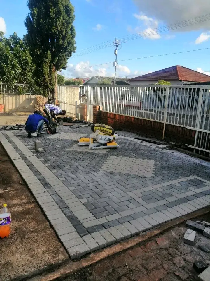Paving installation in progress